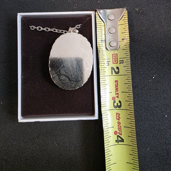 Stanley Silver-Tone Oval Dog Portrait Necklace with Brown Artwork - Picture 4 of 4